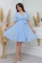 Flared Baby Blue Plus Size Chiffon Dress