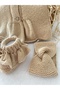 Welcome Baby, Newborn Gift Set, Hand Knitted Baby Girl Booties & Bandana & Vest Gift Box - 4