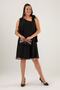 WOMEN'S BLACK ONE SHOULDER TIE CHIFFON PLUS SIZE DRESS