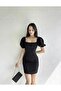 Black Watermelon Sleeve Low-Rise Dress