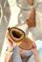 حذاء نسائي صغير من الجلد السويدي بلون أسمر مع فرو من الداخل حذاء شتوي Rumgayshoes