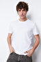 Unisex Beyaz Regular Fit Kısa Kollu T-Shirt TMNSS22TS0271 - 5