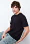 Siyah Basic %100 Pamuklu Regular/Normal Kesim Bisiklet Yaka T-Shirt TMNSS21TS0808 - 4