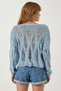Women's Sky Blue Boat Neck Seasonal Scrolled Knitwear Sweater MW00134 - 5