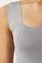 Women's Gray Square Neck Knitwear Crop Blouse US00358 - 3