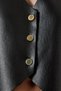 Women's Black Fleece Faux Leather Vest TP00019 - 4