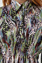 Women's Green Patterned Satin Surface Stylish Dress RG00002 - 7