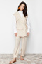 Stone Linen-Look Vest Pants Woven Top and Bottom Set TCTSS24US00023