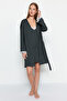 Gray Belted 2 Pack Lace Knitted Dressing Gown + Nightgown Thmaw24Sb00004 - 6
