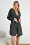 Gray Belted 2 Pack Lace Knitted Dressing Gown + Nightgown Thmaw24Sb00004 - 2