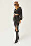 Women's Black Slit Skirted Knitted Set TKM-19000255 - 2