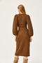 Women's Brown Slit Skirt Knitted Suit TKM-19000255 - 7