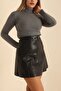 Lycra High Collar Soft Soft Regular Fit Anthracite Women's Knitwear Sweater 220411 - 2