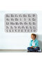 Educational Hand Drawing Turkish Alphabet and Number Training Sticker, Children's Room, Kindergarten Wall Sticker-3897