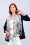 100% Silk Scarf| 35x160 cm| Gray Van Gogh Almond Tree| - 4