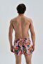 Pink - Orange Micro Short Parrot Patterned Swim Shorts - 6