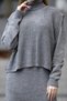 Long Sleeve Crew Neck Plain Midi Length Dress Fisherman Thessaloniki Knit Loose Cut Jumpers Two Pieces Knitwear Suit - 4