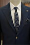 Men's Premium Suit Mono Collar Pleated Pants Italian Style Slim Fit Jacket Trousers - 5