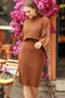 Half Sleeve Hair Braided Turtleneck Loose Cut Sweater U Thick Strap Ribbed Dress Double Knitwear Suit - 3