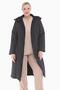 Women's Large Size Hooded 120 Cm Black Quilted Coat 1020 - 4