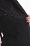Women's Large Size Hooded 120 Cm Black Quilted Coat 1020 - 6