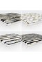 4-Piece Gold Detailed Leaf Patterned Modern Zippered Chair Cushion Set on White Background - 5