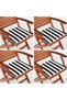 Set of 4 Black and White Striped Digital Printed Zippered Chair Cushions