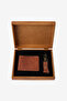 Men's Brown Special Gift Boxed 100% Genuine Leather Wallet-Keychain Set - 2