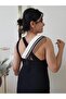 Women's Black Shoulder Open Back Detailed Design Mini Dress - 3