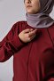 Bergama Women's Hijab Claret Red Single Top Lycra - Zippered - Doctor Nurse Uniform - Scrubs - 5