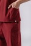 Bergama Men's Claret Red Suit Lycra-Doctor Nurse Uniform-Scrubs-Surgical Clothing - 6
