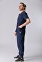 Bergama Men's Navy Blue Suit Lycra-Doctor Nurse Uniform-Scrubs-Surgical Clothing - 7