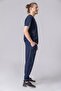Bergama Men's Navy Blue Suit Lycra-Doctor Nurse Uniform-Scrubs-Surgical Clothing - 3