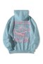Baby Blue Women's Men's Oversize Hooded Kangaroo Pocket Zeta Tau Printed Sweatshirt Hoodie