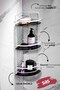 Adhesive Crystal Shelf Hanging Bathroom Organizer Shampoo Holder Corner Shelf Lk-03 Bs - 2