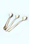 Stainless Steel 6-Piece Luxury Gold Ice Cream Spoon with Heart
