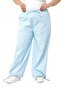 Plus Size Wide Leg Tie Detailed Gabardine Baby Blue Trousers