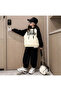 Children's Seawater Printed Two Colors Bottom Top Tracksuit Set - 2