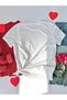 Girl's Red Minimal Heart Printed White Kids T-shirt - 3