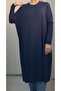 Navy blue bat sleeve salaş combed cotton viscose islamic tunic below the knee - 4