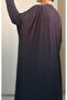 Black Bat Sleeve Loose-Fitting Combed Viscose Hijab Dress - 5