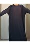 Black Bat Sleeve Loose-Fitting Combed Viscose Hijab Dress - 3