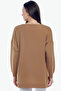 V-neck Long T Sleeve Back Long Front Short Slit Loose Cut Seasonal Basic Loose Knitwear Sweater - 2