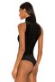 Women's Black Velvet Turtleneck Bodysuit - 4