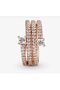 Stylish Glittering Triple Spiral Ring - 2