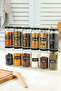 15 Pieces Glass Spice Jar 244 ml - Spice Set with Metal Lids - Spice Label Gift - 8