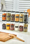15 Pieces Glass Spice Jar 244 ml - Spice Set with Metal Lids - Spice Label Gift - 7