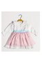 Margaret Long Sleeve Girl's Blue Ribbon Scallop Dress White Pink Birthday Scallop Dress - 2
