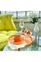 Set of 6 Metal Orange Single Decorative Tea, Coffee and Cake Service Presentation Tray 23 Cm - 2