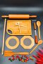 Wooden Rotating Roller Rolling Pin Trivet Kitchen Spoon Bamboo Cutting Board Dowry Set Special for Mother's Day - 3